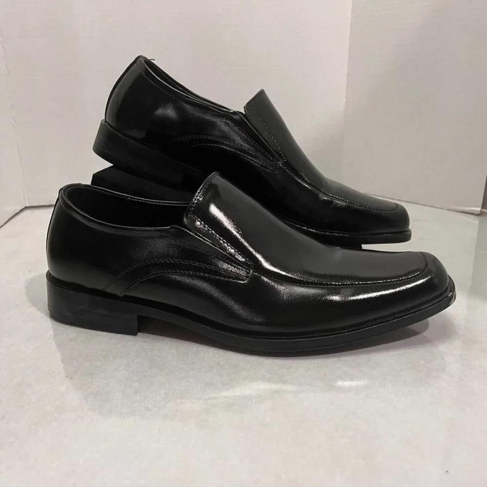 Stacy Adams Cassidy Leather Moc Toe Loafer Black Slip-On Dress Shoes Men’s 10M